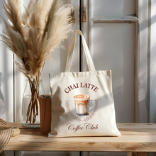 Load image into Gallery viewer, Chai Latte Coffee Club Eco Cotton Tote Bag *READY TO SHIP*