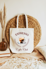 Load image into Gallery viewer, Espresso Coffee Club Eco Cotton Tote Bag