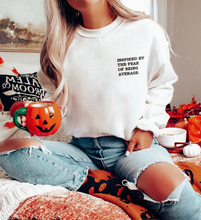 Load image into Gallery viewer, Inspired By The Fear Of Being Average Embroidered Unisex Sweatshirt