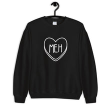 Load image into Gallery viewer, Meh Candy Heart Anti Valentine's Day Unisex Sweatshirt