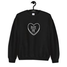 Load image into Gallery viewer, Bite Me Candy Heart Valentine's Day Unisex Sweatshirt