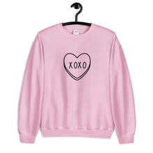 Load image into Gallery viewer, XOXO Candy Heart Valentine's Day Unisex Sweatshirt