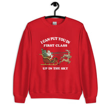 Load image into Gallery viewer, I Can Put You In First Class Christmas Unisex Sweatshirt