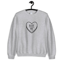 Load image into Gallery viewer, Bite Me Candy Heart Valentine's Day Unisex Sweatshirt