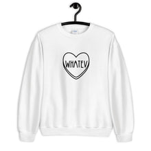 Load image into Gallery viewer, Whatev Candy Heart Anti Valentine's Day Unisex Sweatshirt