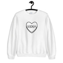Load image into Gallery viewer, Vodka Candy Heart Anti Valentine's Day Unisex Sweatshirt