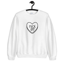Load image into Gallery viewer, Fuck Off Candy Heart Anti Valentine's Day Unisex Sweatshirt