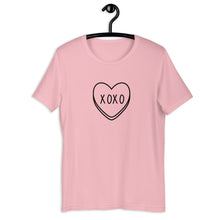 Load image into Gallery viewer, XOXO Candy Heart Valentine's Day Short-Sleeve Unisex T-Shirt