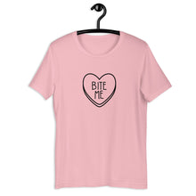 Load image into Gallery viewer, Bite Me Candy Heart Anti Valentine's Day Short-Sleeve Unisex T-Shirt