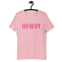 Load image into Gallery viewer, Howdy Distressed Pink Short-Sleeve Unisex T-Shirt