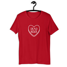 Load image into Gallery viewer, Dead Inside Candy Heart Anti Valentine's Day Short-Sleeve Unisex T-Shirt