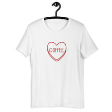 Load image into Gallery viewer, Coffee Candy Heart Valentine's Day Short-Sleeve Unisex T-Shirt