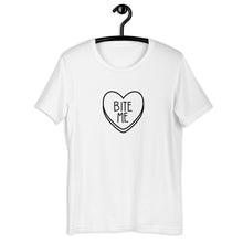 Load image into Gallery viewer, Bite Me Candy Heart Anti Valentine's Day Short-Sleeve Unisex T-Shirt