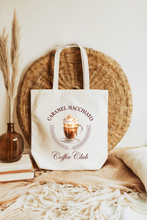 Load image into Gallery viewer, Caramel Macchiato Coffee Club Eco Cotton Tote Bag
