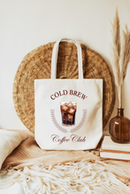 Load image into Gallery viewer, Cold Brew Coffee Club Eco Cotton Tote Bag
