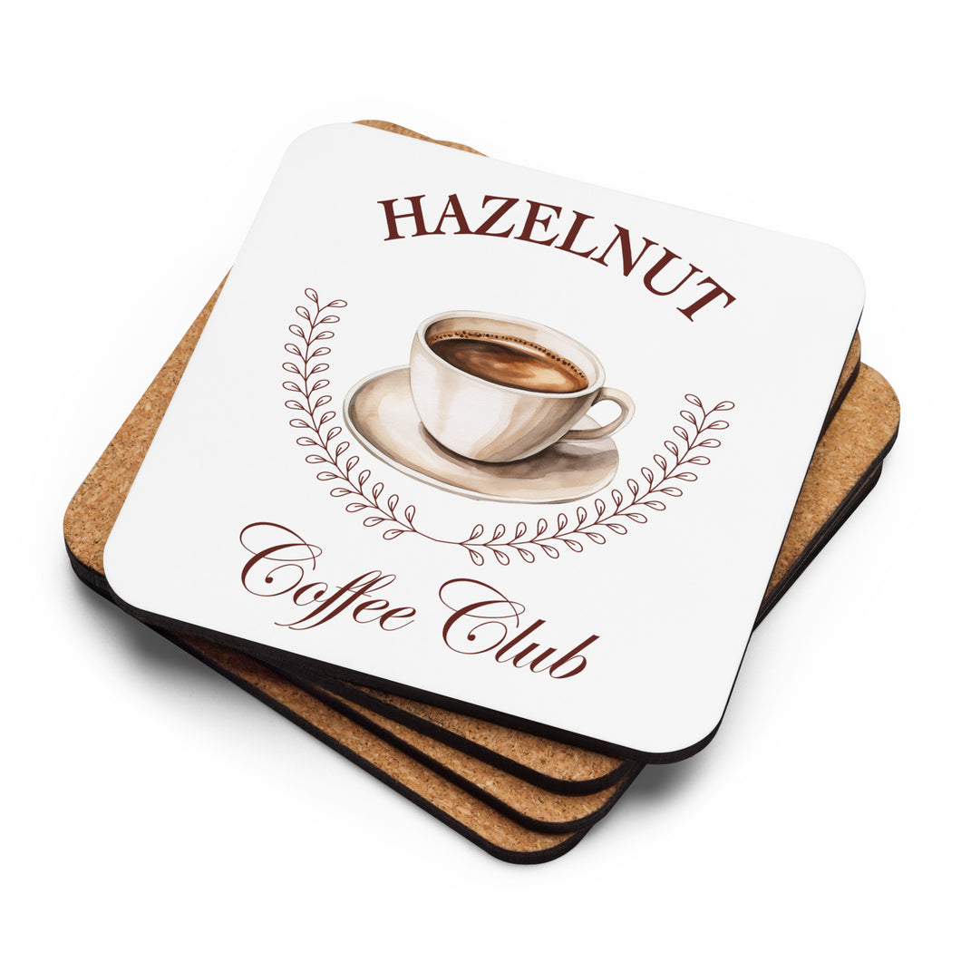 Hazelnut Coffee Club Cork-Back Coaster