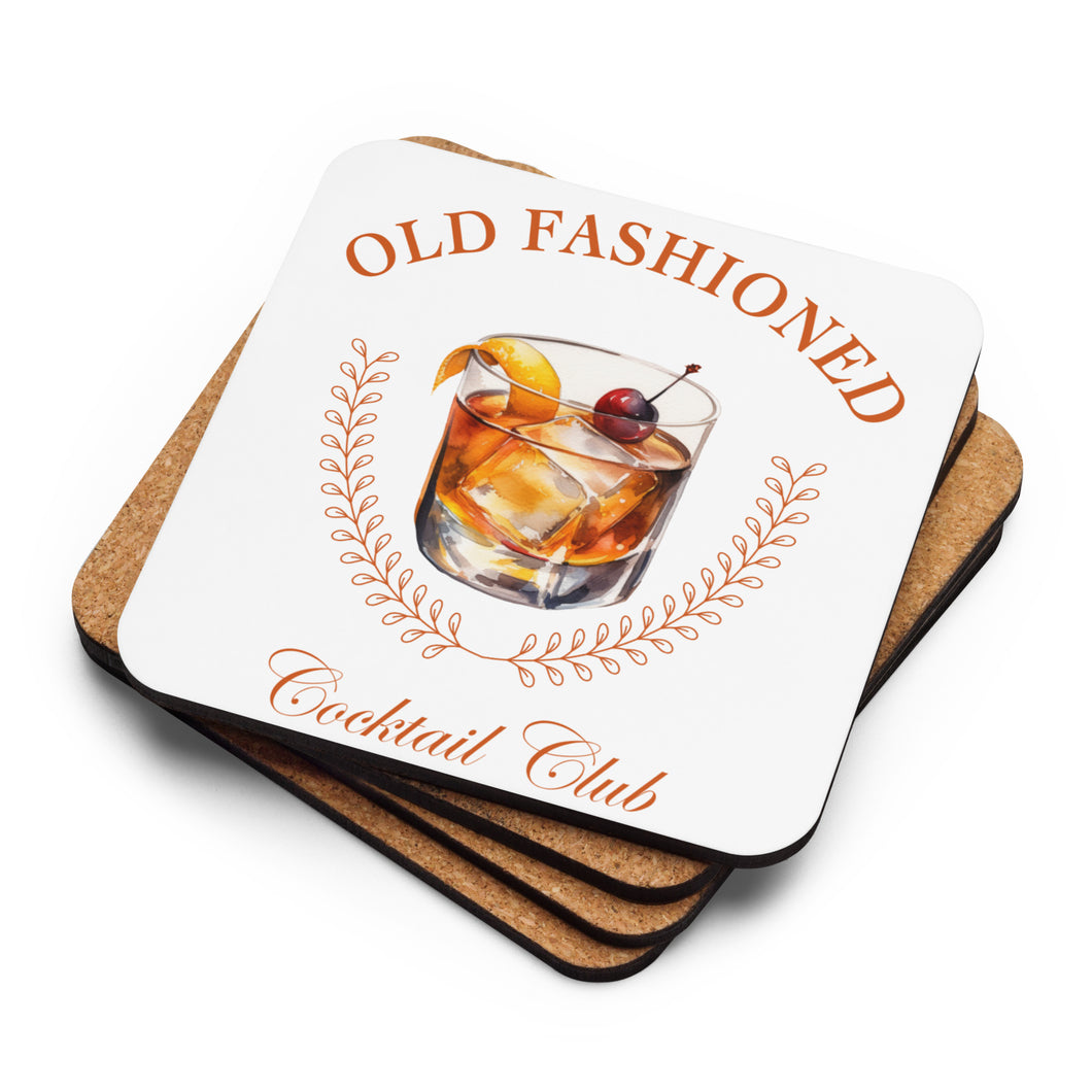 Old Fashioned Cocktail Club Cork-Back Coaster