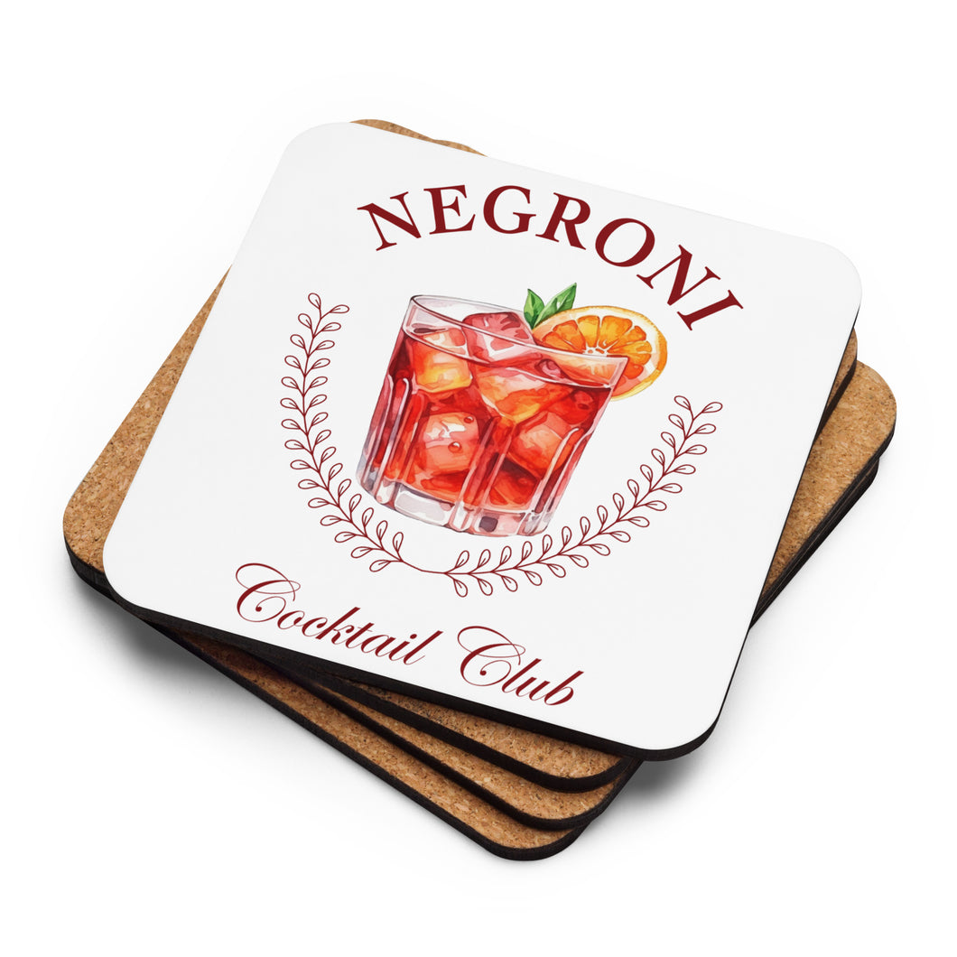 Negroni Cocktail Club Cork-Back Coaster