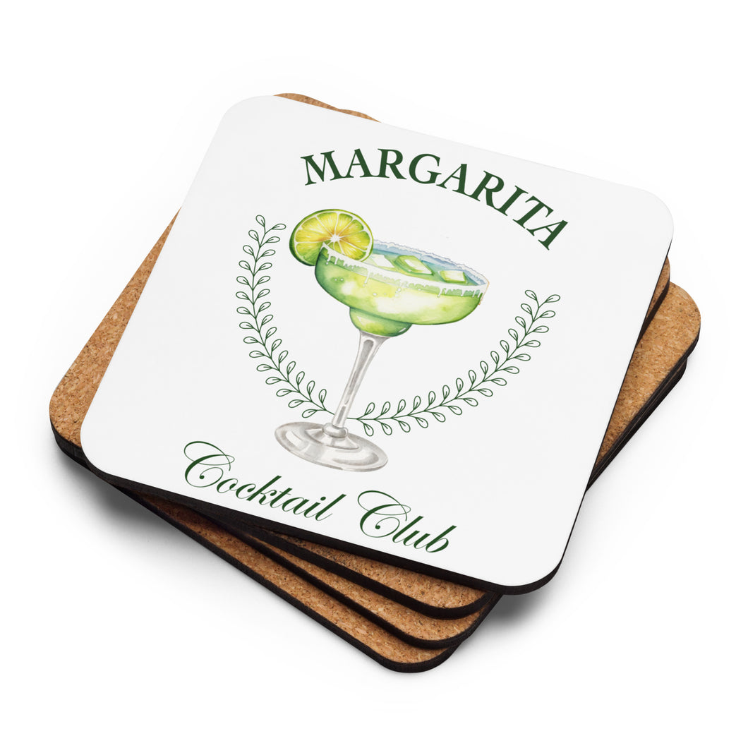 Margarita Cocktail Club Cork-Back Coaster