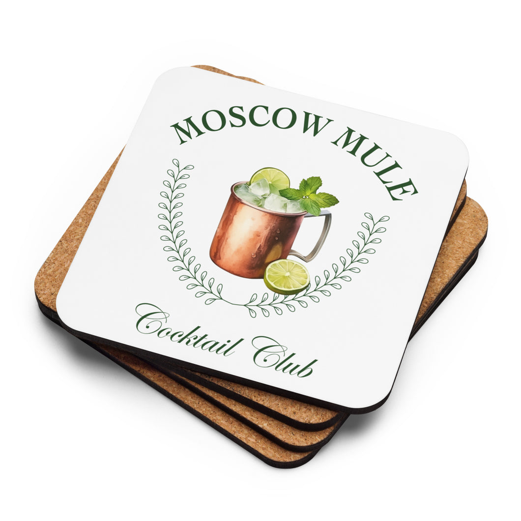 Moscow Mule Cocktail Club Cork-Back Coaster