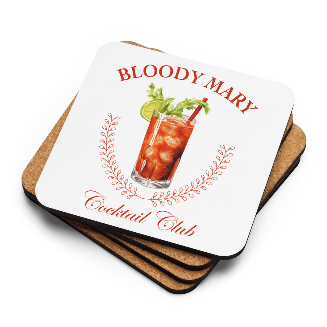 Bloody Mary Cocktail Club Cork-Back Coaster