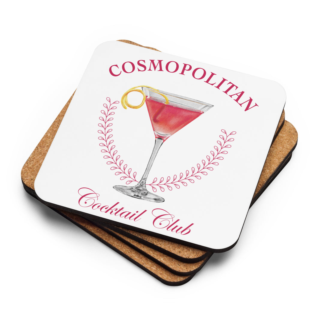 Cosmopolitan Cocktail Club Cork-Back Coaster