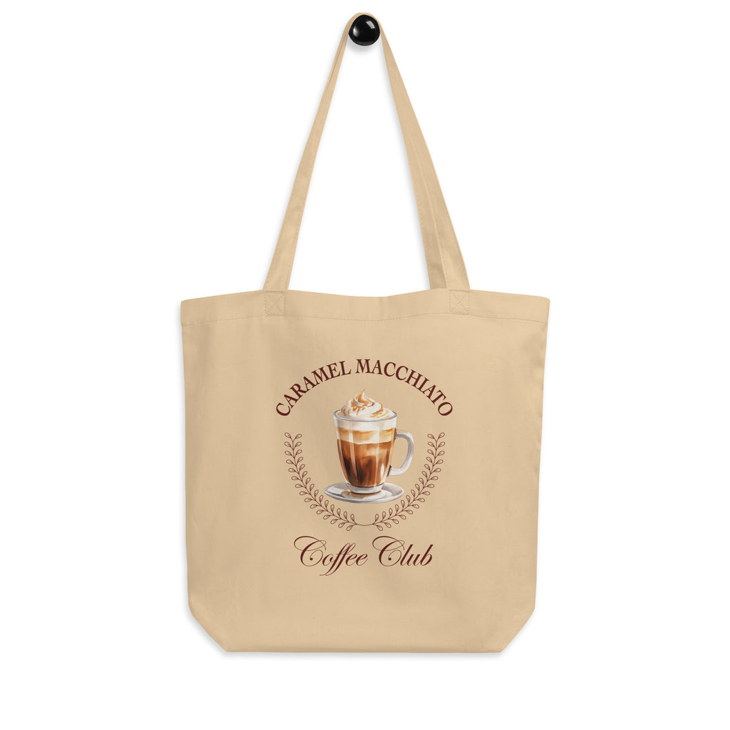 Caramel Macchiato Coffee Club Eco Cotton Tote Bag