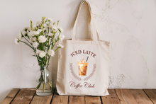 Load image into Gallery viewer, Iced Latte Coffee Club Eco Cotton Tote Bag
