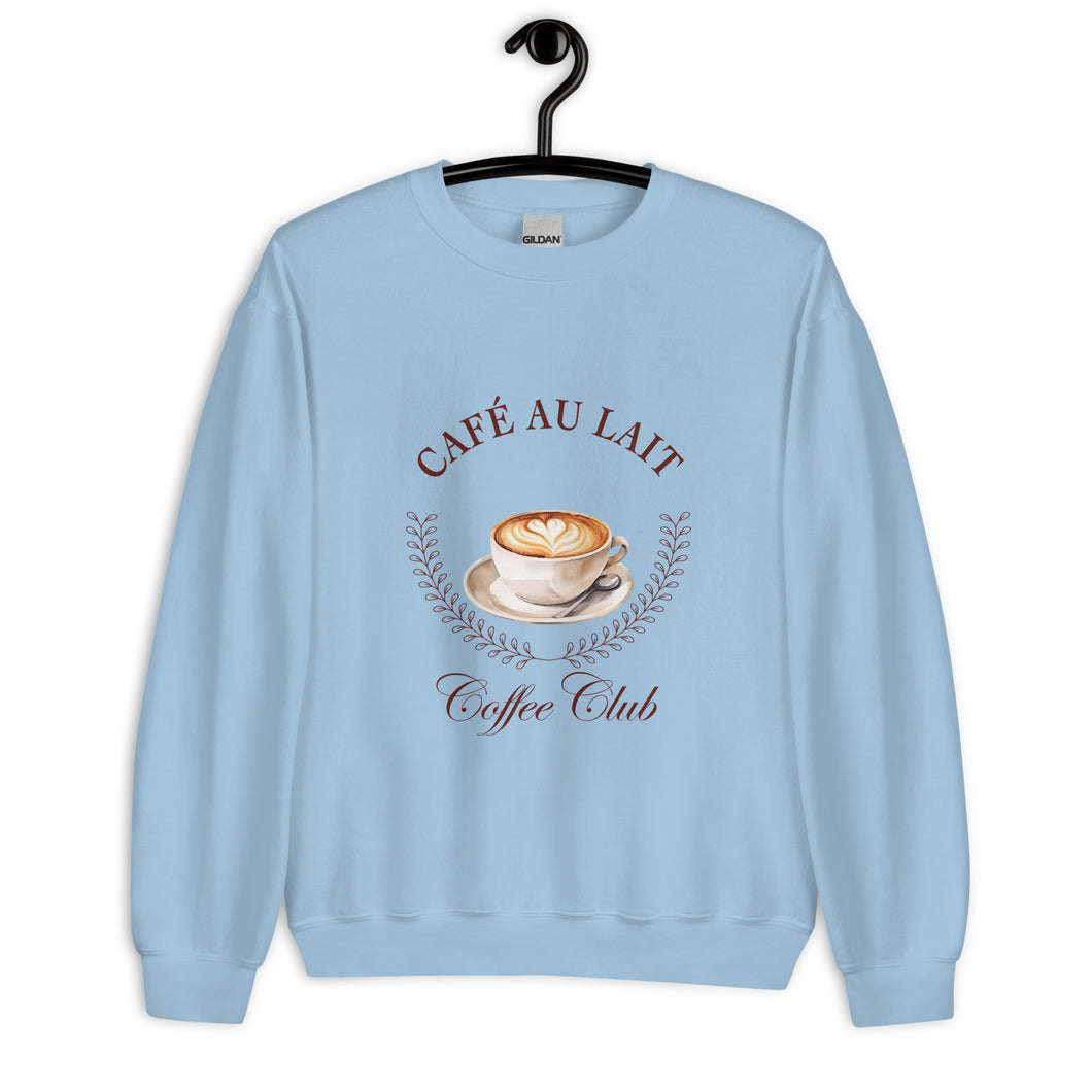 Café Au Lait Coffee Club Unisex Sweatshirt