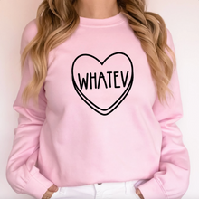 Load image into Gallery viewer, Whatev Candy Heart Anti Valentine&#39;s Day Unisex Sweatshirt
