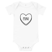 Load image into Gallery viewer, Mini Candy Heart Valentine&#39;s Day Baby Short Sleeve One Piece
