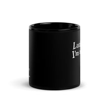 Load image into Gallery viewer, Lucky Me! I&#39;m A Pisces Black Glossy Mug
