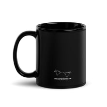 Load image into Gallery viewer, XOXO Candy Heart Valentine&#39;s Day Black Glossy Mug
