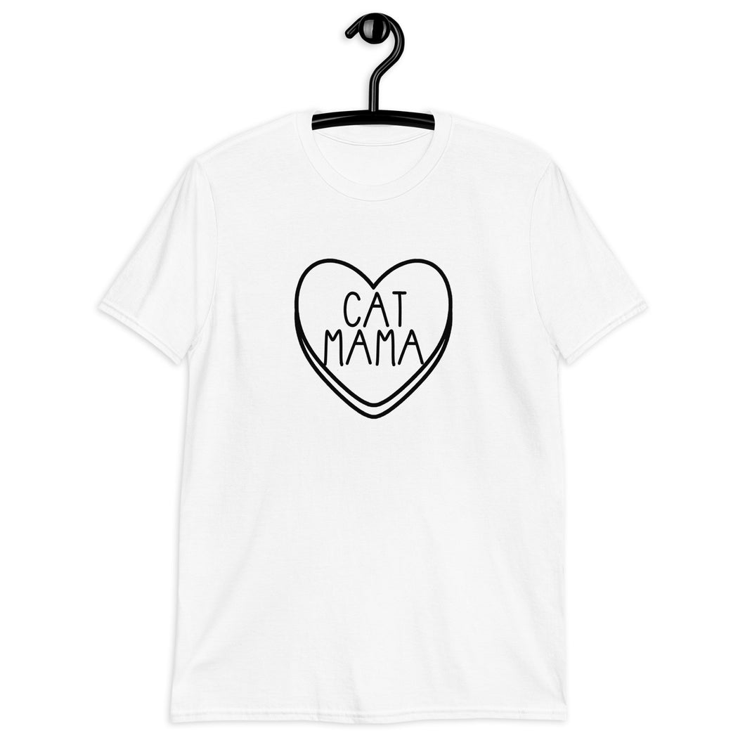 Cat Mama Candy Heart Valentine's Day Short-Sleeve Unisex T-Shirt