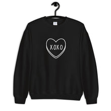 Load image into Gallery viewer, XOXO Candy Heart Valentine&#39;s Day Unisex Sweatshirt
