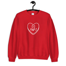 Load image into Gallery viewer, Go Away Candy Heart Anti Valentine&#39;s Day Unisex Sweatshirt
