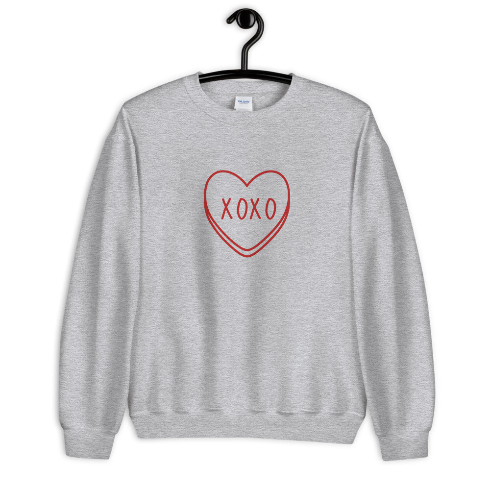 XOXO Candy Heart Valentine's Day Unisex Sweatshirt