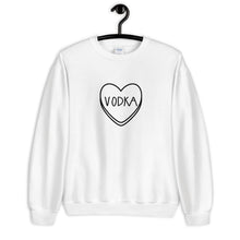 Load image into Gallery viewer, Vodka Candy Heart Anti Valentine&#39;s Day Unisex Sweatshirt
