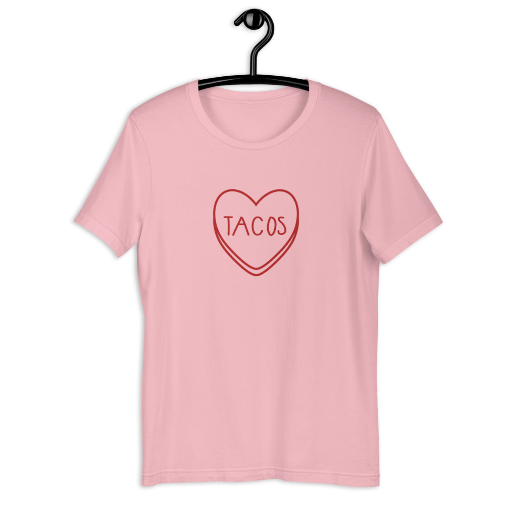 Tacos Candy Heart Valentine's Day Short-Sleeve Unisex T-Shirt
