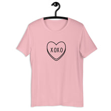 Load image into Gallery viewer, XOXO Candy Heart Valentine&#39;s Day Short-Sleeve Unisex T-Shirt

