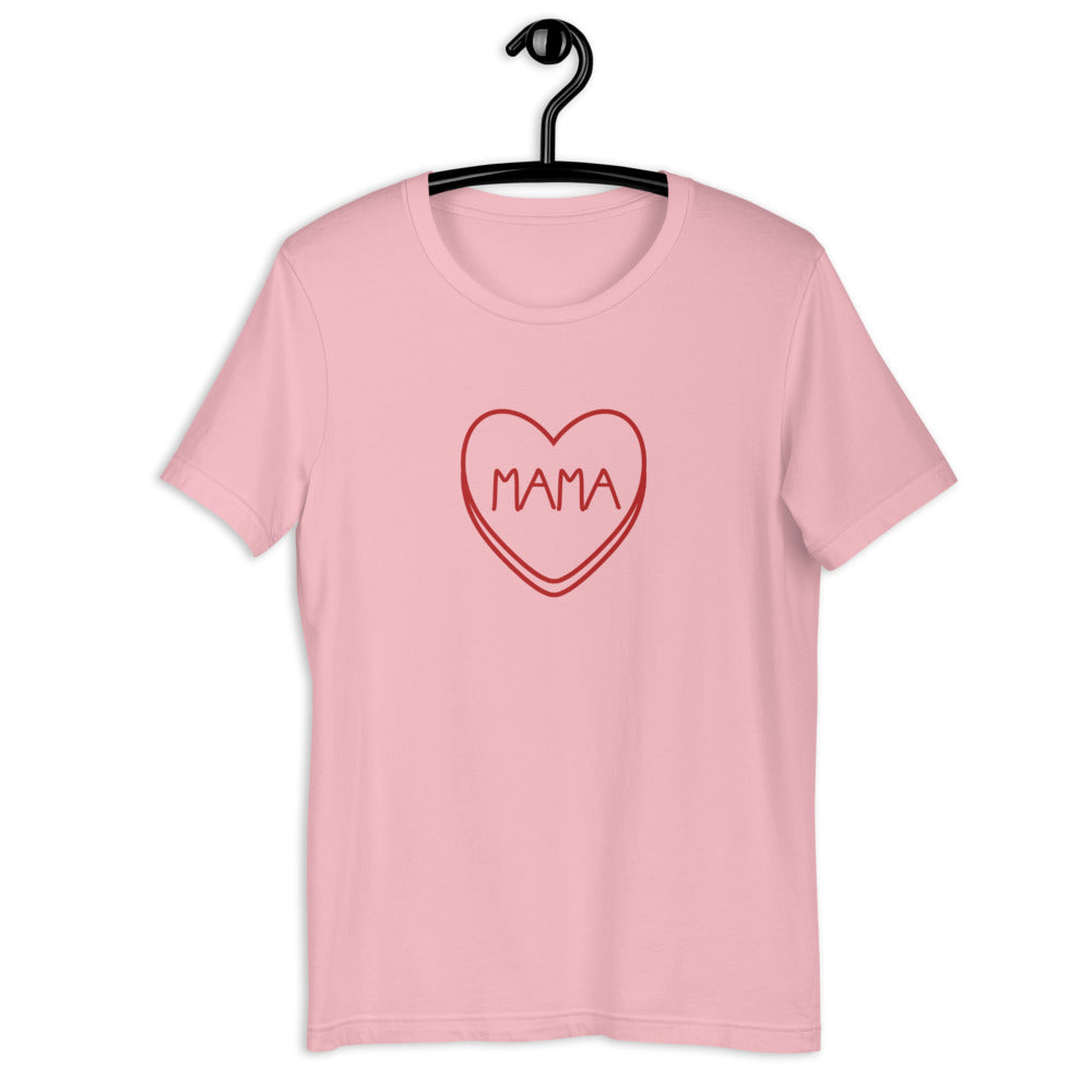 Mama Candy Heart Valentine's Day Short-Sleeve Unisex T-Shirt
