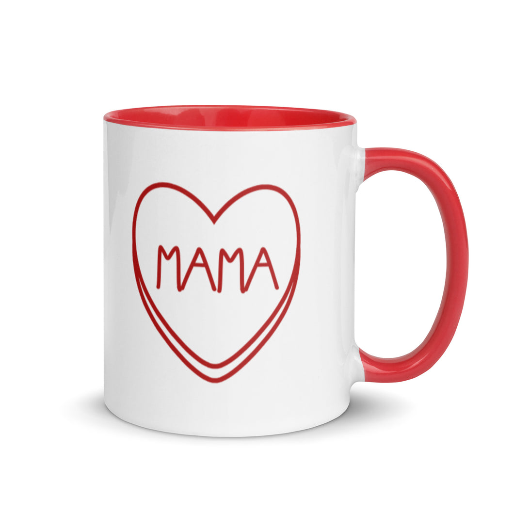 MAMA Candy Heart Valentine's Day Mug with Color Inside